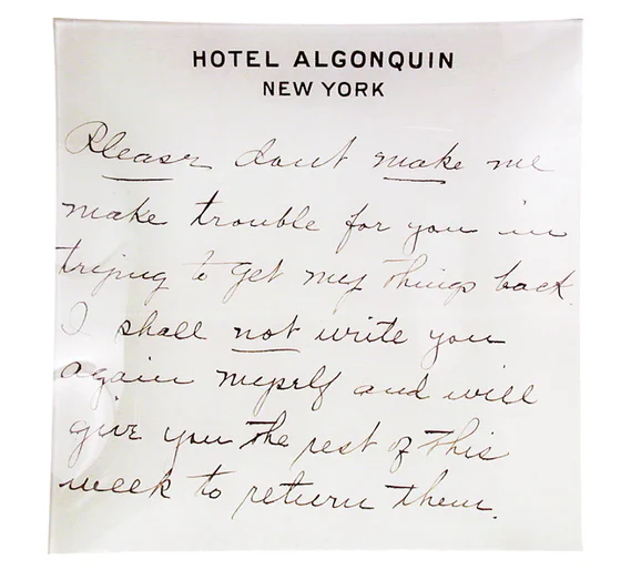 Algonquin Hotel 10" Square Tray