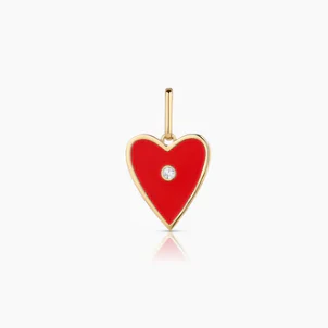 Amaya Red Enamel Heart Charm