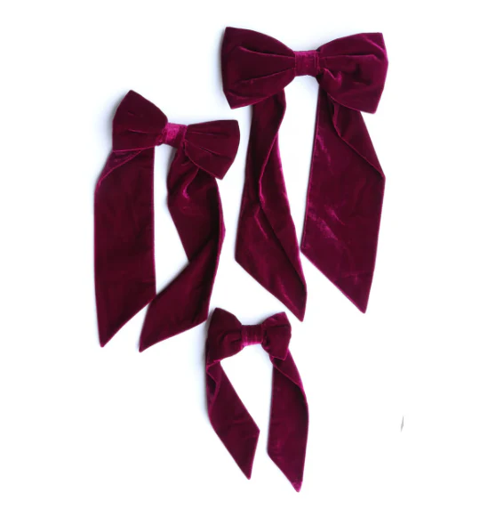 Aubergine Velvet Bow Trio