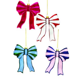 Glittered Bow Ornament Small