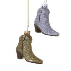 Glittered Cowboy Boot Ornament