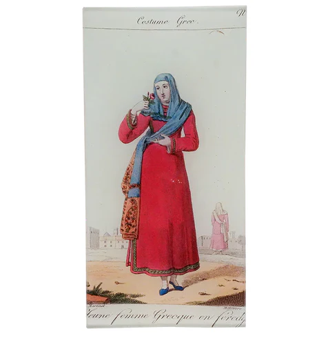 Greek Woman Rect. Tray (Women's Work)