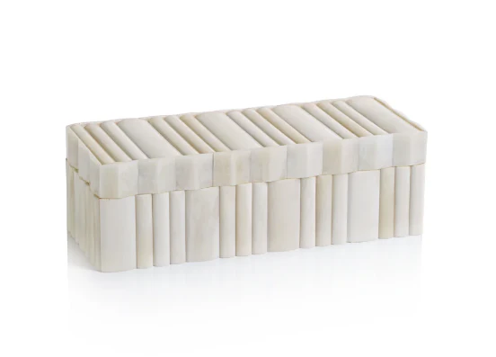 White Bone Scalloped Box